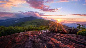 Beautiful Rocky Mountains Sunset Scenery Wallpaper