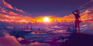 Beautiful Scenery Anime Aesthetic Sunset Wallpaper