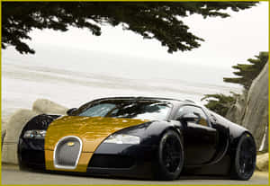 Beautifully Crafted Gold Bugatti Veyron Wallpaper