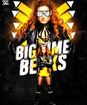 Becky Lynch Black And Yellow Poster Wallpaper