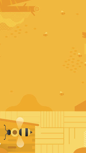 Bee Monotone Graphic Cute Yellow Background Wallpaper