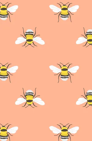 Bees Pattern Pastel Iphone Wallpaper