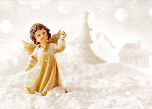 Beige Christmas Angel Wallpaper