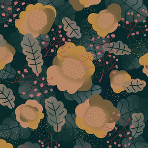 Beige Flower Pattern Wallpaper
