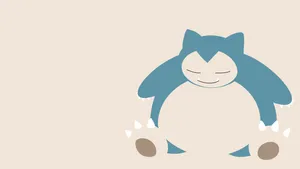 Beige Minimal Snorlax Wallpaper