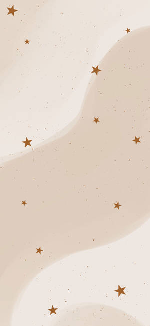 Beige Small Stars Iphone Wallpaper