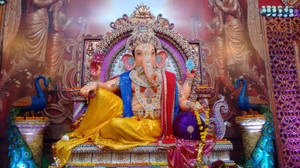 Bejeweled God Ganesh Statue Wallpaper