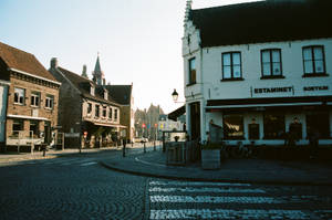 Belgium Damme Road Wallpaper