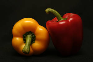 Bell Pepper Fruits In Dark Background Wallpaper