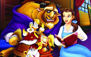 Belle Reading With Friends Wallpaper