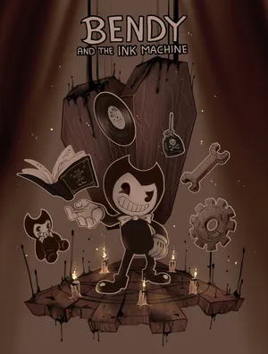 Bendy Strikes A Pose In An Eerie Vintage Cartoon Setting Wallpaper