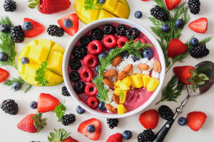 Berries And Nuts Salad Wallpaper