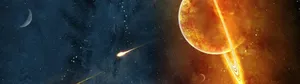 Best Dual Screen Fiery Saturan Wallpaper