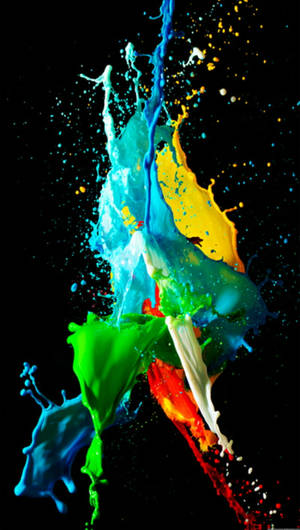 Best Oled Colorful Paint Splash Wallpaper