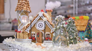 Bethlehem Themed Gingerbread House Wallpaper