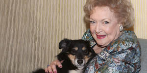 Betty White With Dog Cassidy Wallpaper
