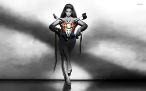 Beyonce In Motorcycle Costume Wallpaper
