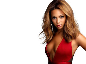 Beyonce In Sexy Red Dress Wallpaper