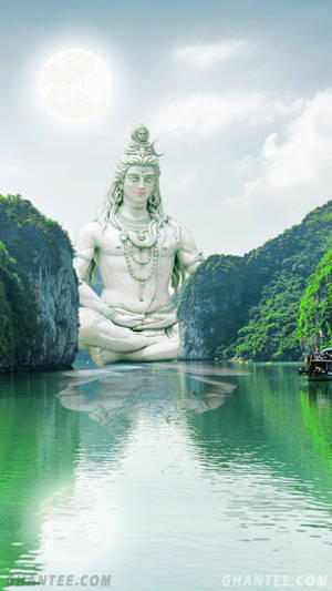Bholenath Hd Shiva Statue Lake Wallpaper