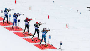 Biathletes Ibu Biathlon World Cup Mass Start Wallpaper