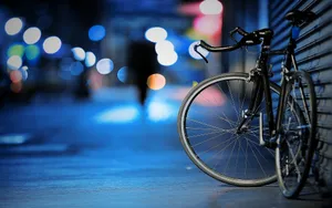 Bicycle At Nighttime Wallpaper