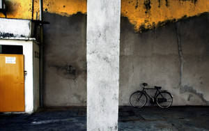 Bicycle In A Bare Building Wallpaper