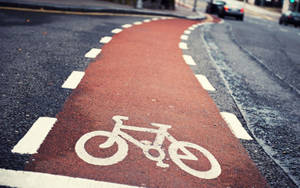 Bicycle Lane Signage Wallpaper