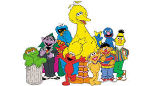 Big Bird And Sesame Street Cast Wallpaper