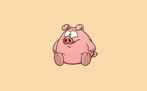 Big Fat Cartoon Pig Kawaii Ipad Wallpaper