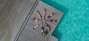 Bikini Girls On Floating House Wallpaper