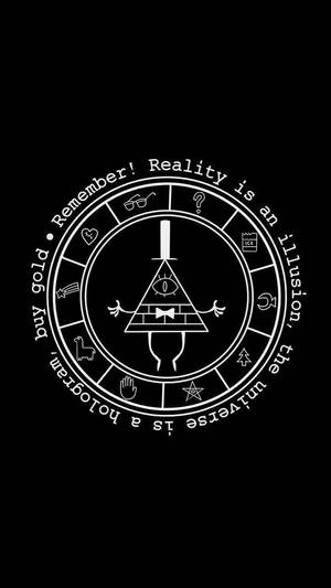 Bill Cipher White Symbol Gravity Falls Wallpaper