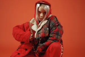 Billie Eilish 4k Red Wallpaper