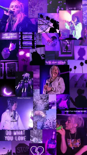 Billie Eilish In A Beautiful Purple Dress Wallpaper