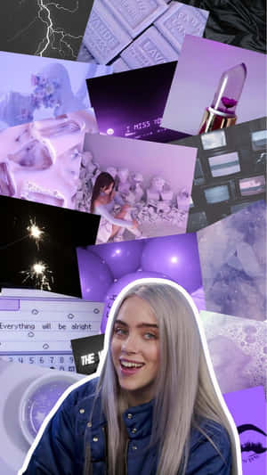 “billie Eilish In Purple” Wallpaper