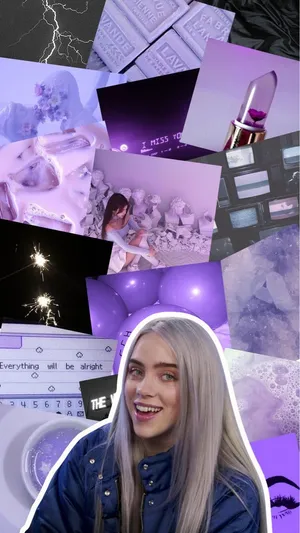 “billie Eilish In Purple” Wallpaper