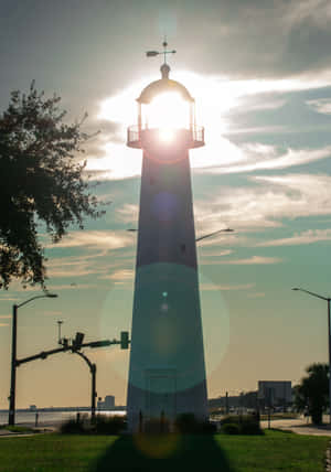 Biloxi Lighthouse Guiding Travelers In Mississippi Wallpaper