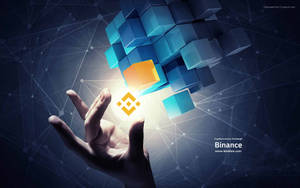 Binance Cryptocurrency Held By Hand Wallpaper