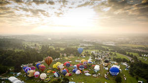 Bird's-eye View Albuquerque Balloon Fiesta Wallpaper