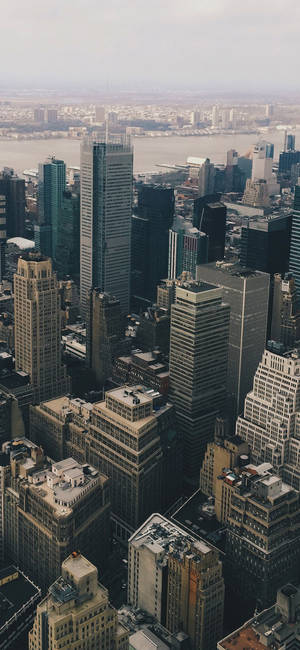 Bird's Eye View Of New York Skyline Iphone Wallpaper
