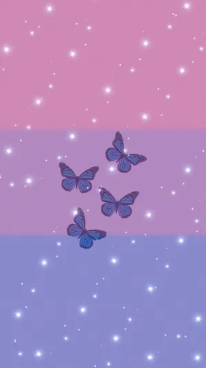 Bisexual Flag Butterflies Wallpaper