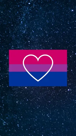 Bisexual Flag Galaxy Heart Wallpaper