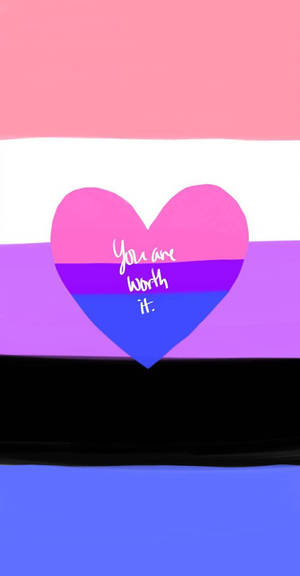 Bisexual Flag Worth It Message Wallpaper
