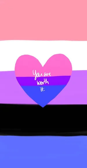 Bisexual Flag Worth It Message Wallpaper