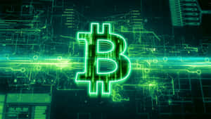 Bitcoin On A Green Background Wallpaper