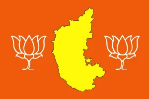 Bjp Kamala Flowers Beside Karnataka Map Wallpaper