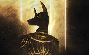 Black 4k Anubis With Gold Accent Wallpaper
