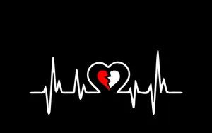 Black Aesthetic Collage Broken Heartbeat Wallpaper