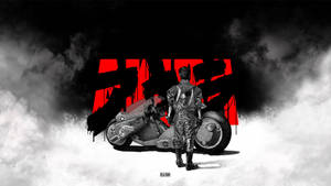 Black Akira Kaneda Bike In Smokes Wallpaper
