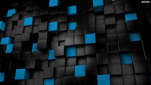 Black And Blue 3d Blocks Wallpaper