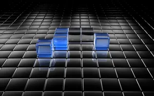 Black And Blue 3d Cubes Wallpaper